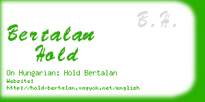 bertalan hold business card